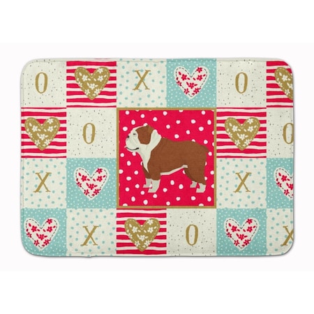 Carolines Treasures 19 x 27 in. English Bulldog Love Machine Washable Memory Foam Mat CK5926RUG